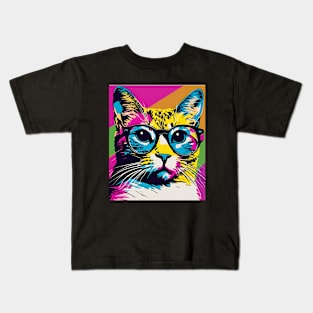 Cat With Glasses Kids T-Shirt